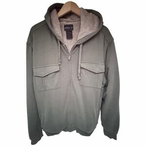 O'Neill Sherpa Lined Full Zip Hoodie Olive Green Men's XL